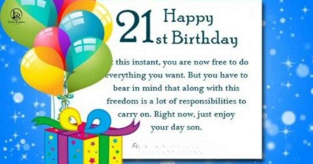 Short 21st Birthday Messages for Son from Mom